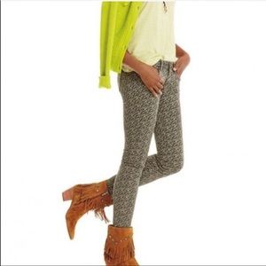 CAbi green floral skinny pants, size 2